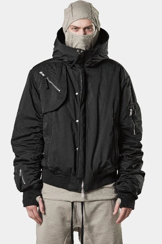 Canvas JacketsOversized hooded bomber jacket